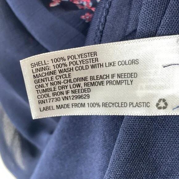 Xhilaration Floral Maxi Dress Womens XS Blue Boho CottageCore Long Sleeves - Picture 8 of 15